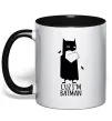Чашка с цветной ручкой Cuz i'm batman Черный Чашка с цветной ручкой Cuz i'm batman Черный фото
