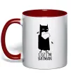 Чашка с цветной ручкой Cuz i'm batman Красный Чашка с цветной ручкой Cuz i'm batman Красный фото