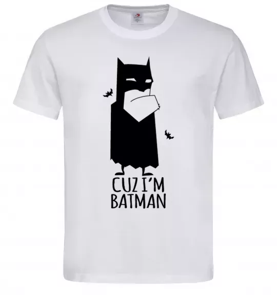 Мужская футболка Cuz i'm batman Белый фото
