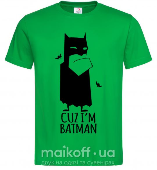 Мужская футболка Cuz i'm batman Зеленый фото