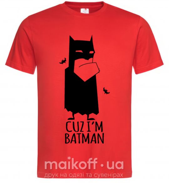 Мужская футболка Cuz i'm batman Красный фото