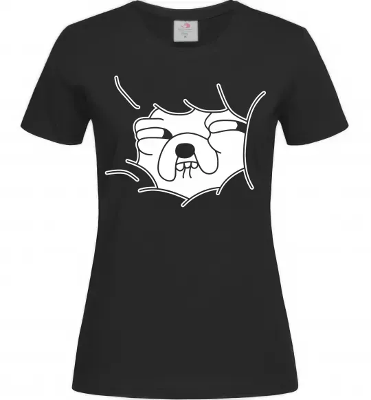 Жіноча футболка Радісний Джейк Чорний фото