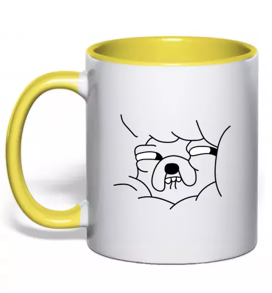 Чашка з кольоровою ручкою Радісний Джейк Сонячно жовтий фото