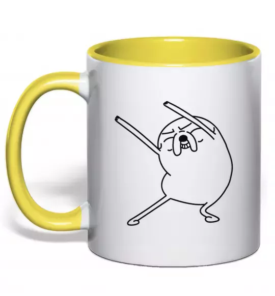 Чашка з кольоровою ручкою Дуже радісний Джейк Сонячно жовтий фото