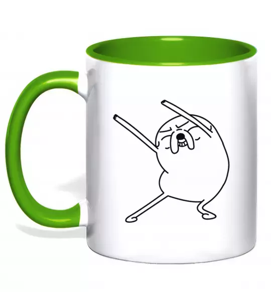 Чашка з кольоровою ручкою Дуже радісний Джейк Зелений фото