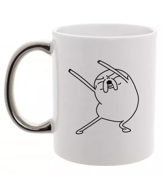 Чашка з кольоровою ручкою Дуже радісний Джейк Срібло фото