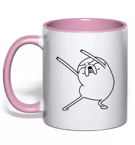 Чашка з кольоровою ручкою Дуже радісний Джейк Ніжно рожевий фото