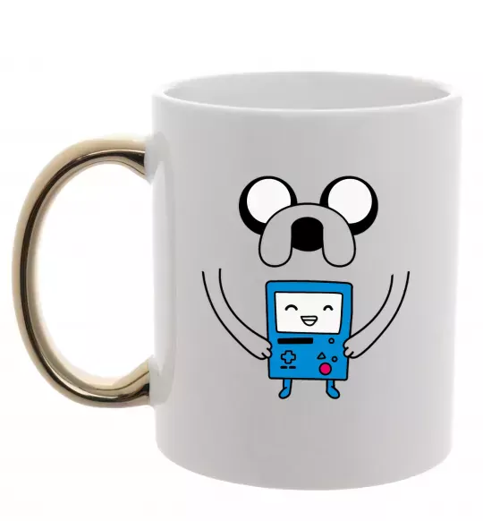 Чашка з кольоровою ручкою Джейк и калькулятор Золото фото