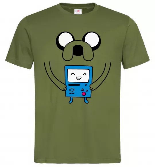 Чоловіча футболка Джейк и калькулятор Оливковий фото