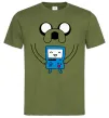 Чоловіча футболка Джейк и калькулятор Оливковий фото
