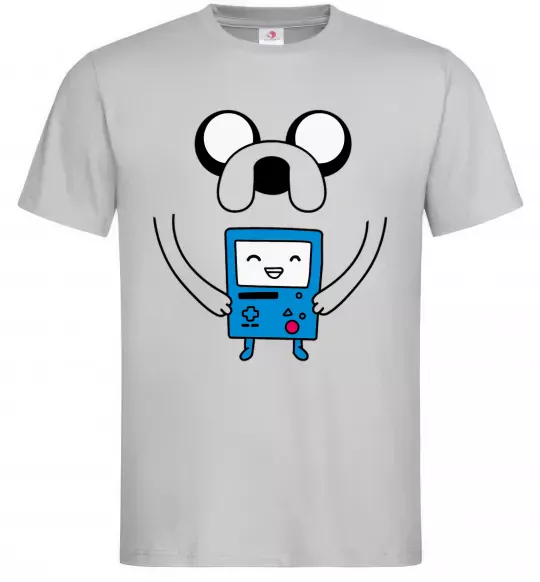 Чоловіча футболка Джейк и калькулятор Сірий фото