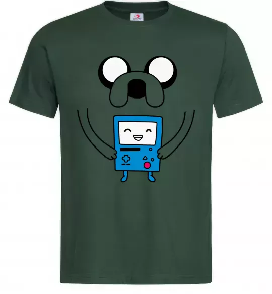 Чоловіча футболка Джейк и калькулятор Темно-зелений фото