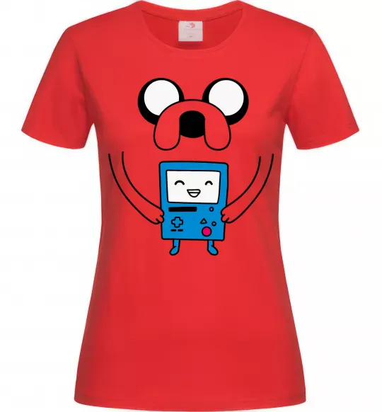 Женская футболка Джейк и калькулятор Красный фото