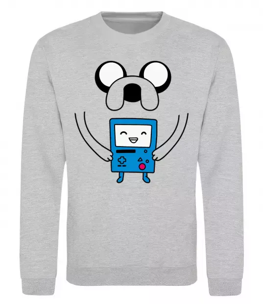 Свитшот Джейк и калькулятор Серый меланж фото