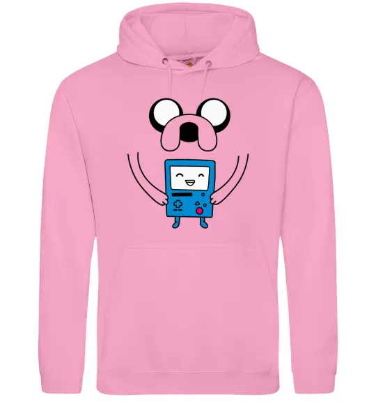 Мужская толстовка (худи) Джейк и калькулятор Розовый фото