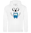 Чоловіча толстовка (худі) Джейк и калькулятор Білий фото