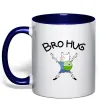 Чашка з кольоровою ручкою Bro hug Глибокий темно-синій фото