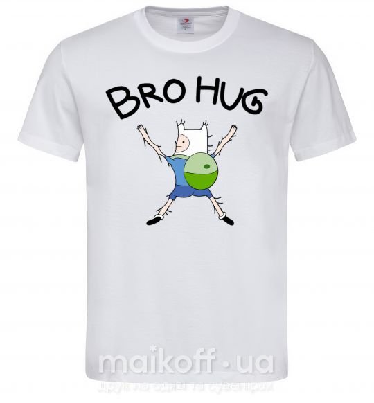Мужская футболка Bro hug Белый фото