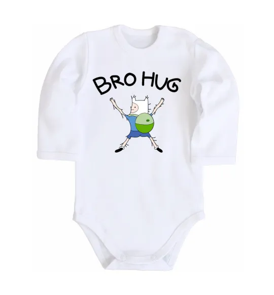 Дитячий бодік Bro hug Білий фото
