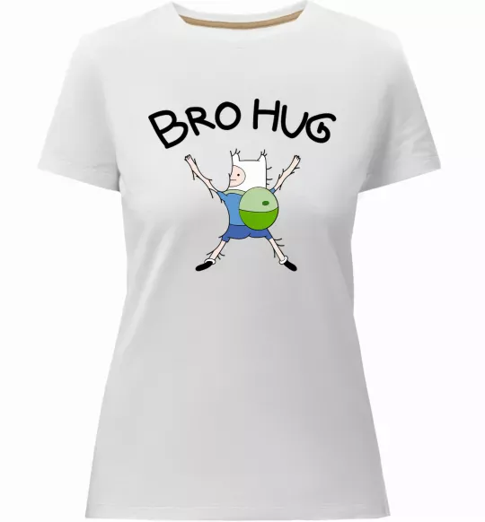 Жіноча преміум футболка Bro hug Білий фото