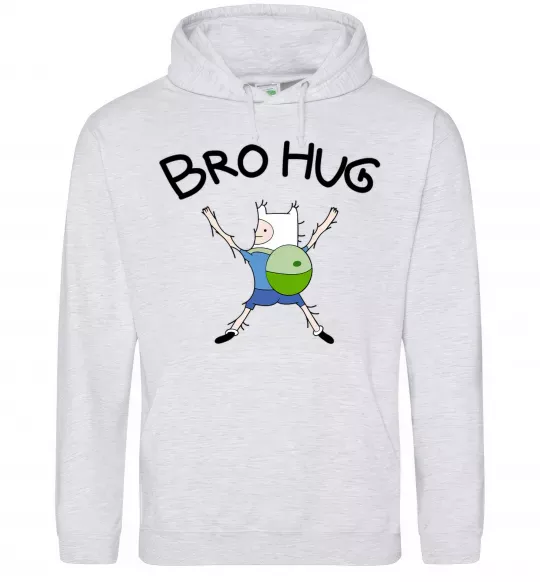 Чоловіча толстовка (худі) Bro hug Сірий меланж фото