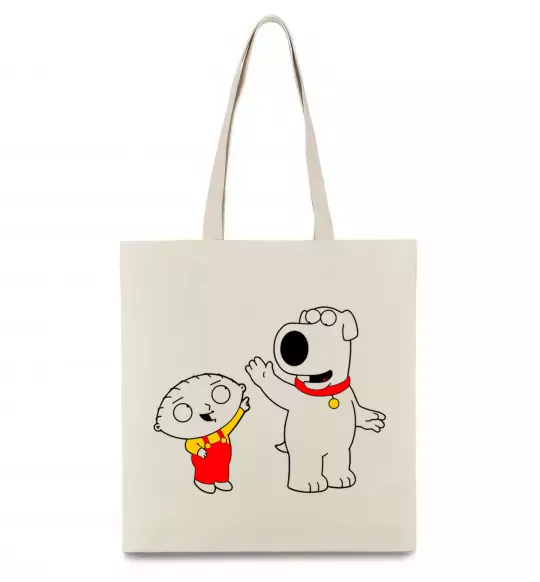 Еко-сумка Family Guy Stewie and Brian Бежевий фото