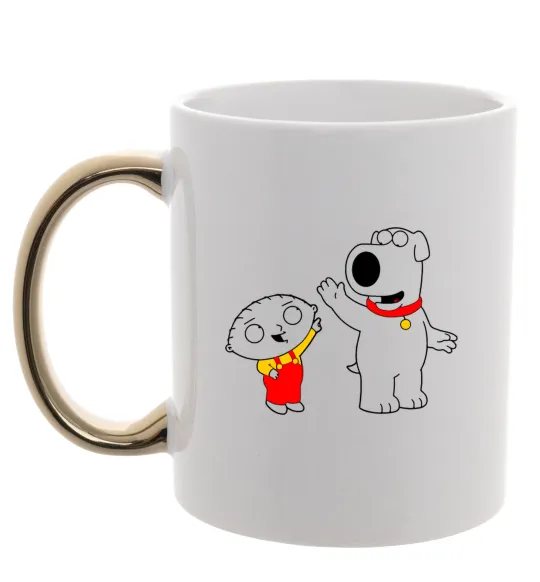 Чашка с цветной ручкой Family Guy Stewie and Brian Золото фото
