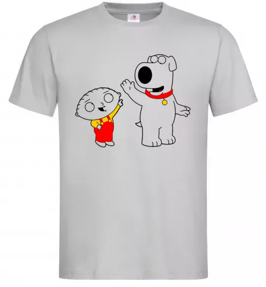 Чоловіча футболка Family Guy Stewie and Brian Сірий фото