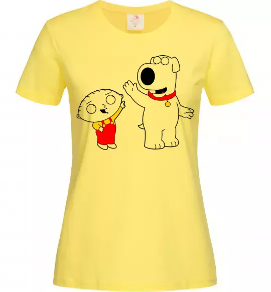 Жіноча футболка Family Guy Stewie and Brian Лимонний фото