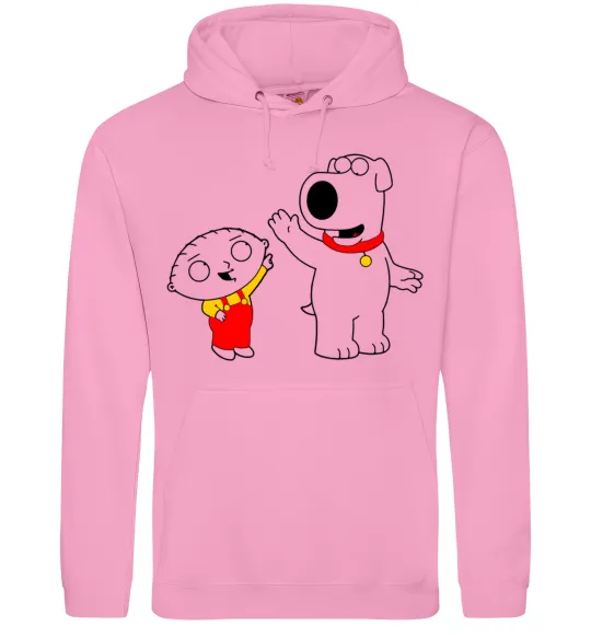 Чоловіча толстовка (худі) Family Guy Stewie and Brian Рожевий фото