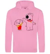 Чоловіча толстовка (худі) Family Guy Stewie and Brian Рожевий фото