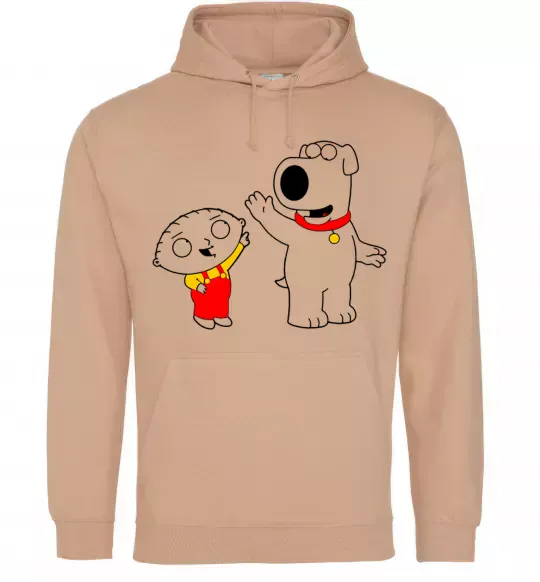Чоловіча толстовка (худі) Family Guy Stewie and Brian Пісочний фото
