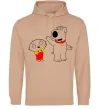 Чоловіча толстовка (худі) Family Guy Stewie and Brian Пісочний фото