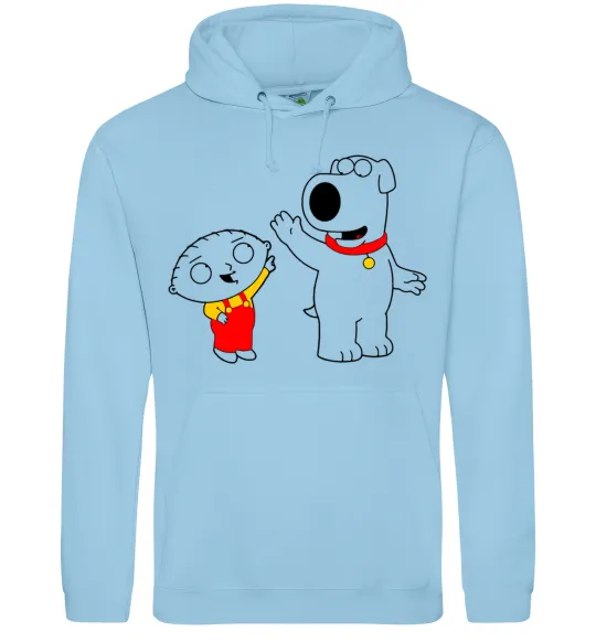 Чоловіча толстовка (худі) Family Guy Stewie and Brian Блакитний фото