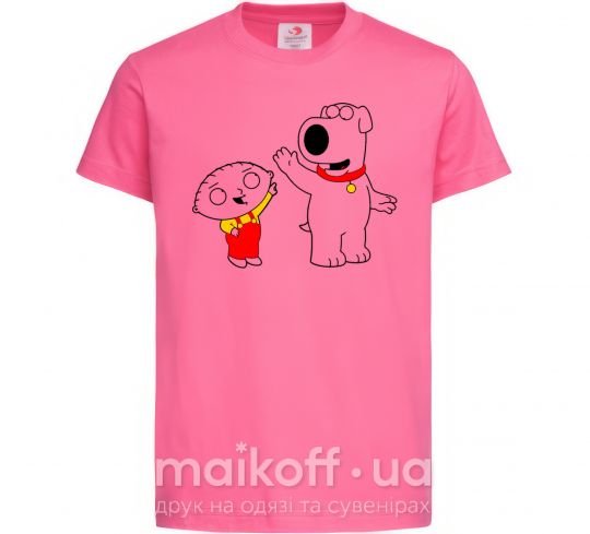 Дитяча футболка Family Guy Stewie and Brian Яскраво-рожевий фото