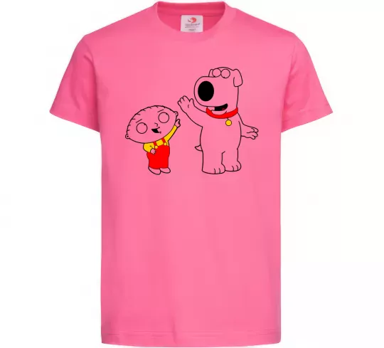 Детская футболка Family Guy Stewie and Brian Ярко-розовый фото