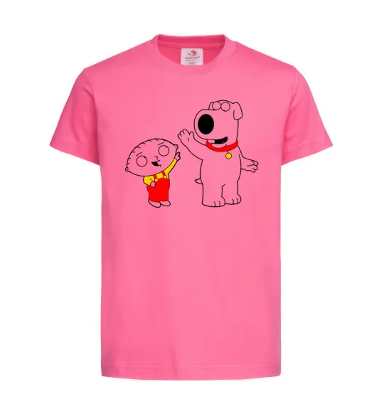 Дитяча футболка Family Guy Stewie and Brian Яскраво-рожевий фото