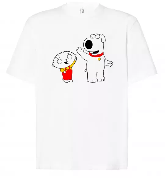 Футболка Оверсайз Family Guy Stewie and Brian Белый фото