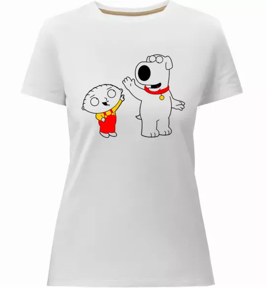 Женская премиум футболка Family Guy Stewie and Brian Белый фото