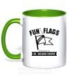 Чашка з кольоровою ручкою Fun with flags Зелений фото