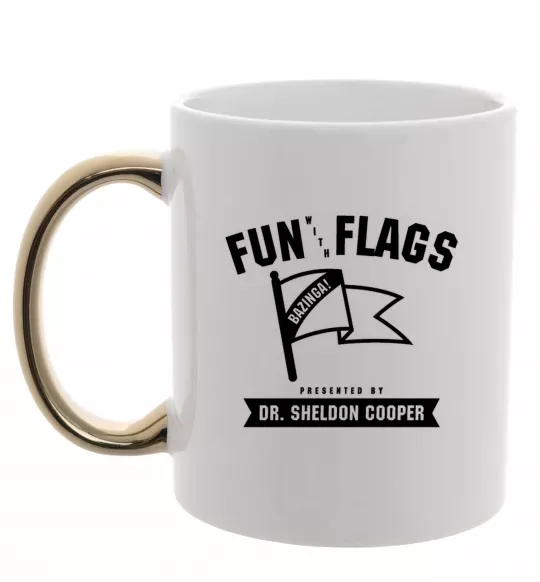 Чашка с цветной ручкой Fun with flags Золото фото