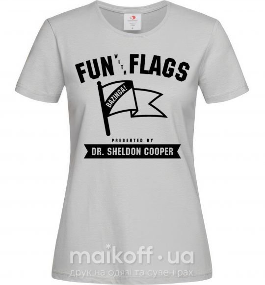 Женская футболка Fun with flags Серый фото