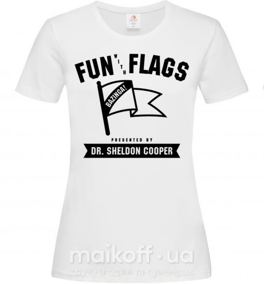 Женская футболка Fun with flags Белый фото