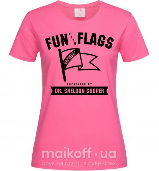 Жіноча футболка Fun with flags Яскраво-рожевий фото