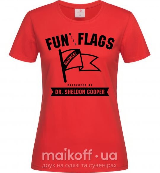 Женская футболка Fun with flags Красный фото