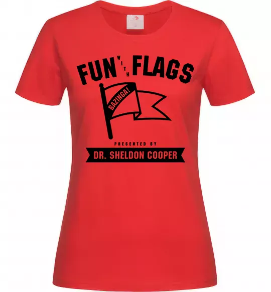 Женская футболка Fun with flags Красный фото