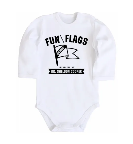 Дитячий бодік Fun with flags Білий фото