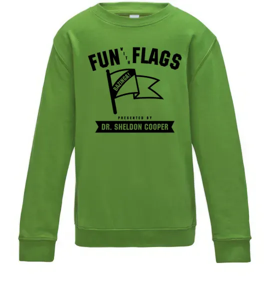 Дитячий світшот Fun with flags Лаймовий фото