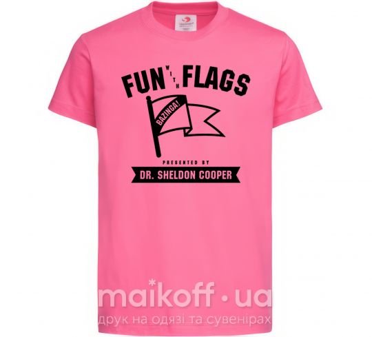 Дитяча футболка Fun with flags Яскраво-рожевий фото
