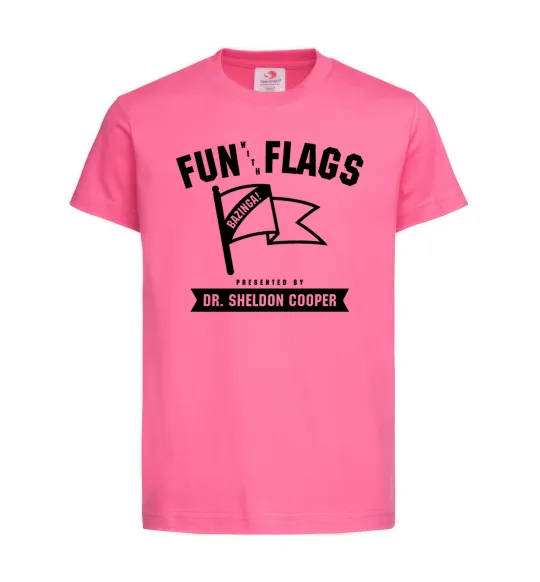 Детская футболка Fun with flags Ярко-розовый фото